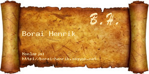Borai Henrik névjegykártya